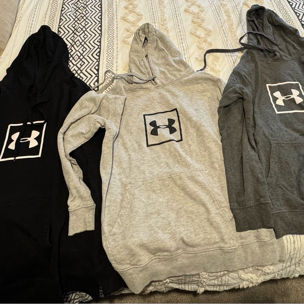 Under Armour Black and Gray Hoodies